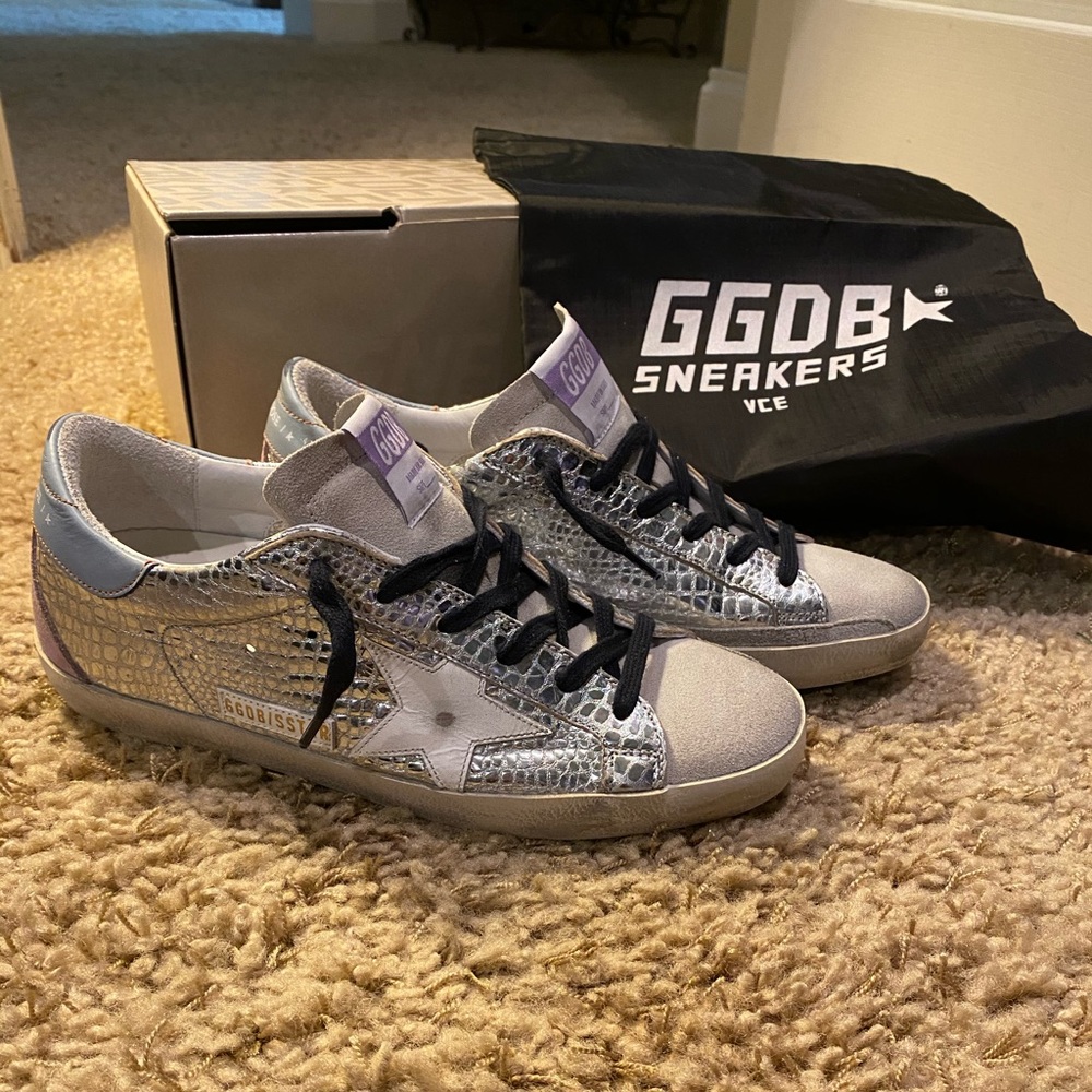 Silver Superstars size 38